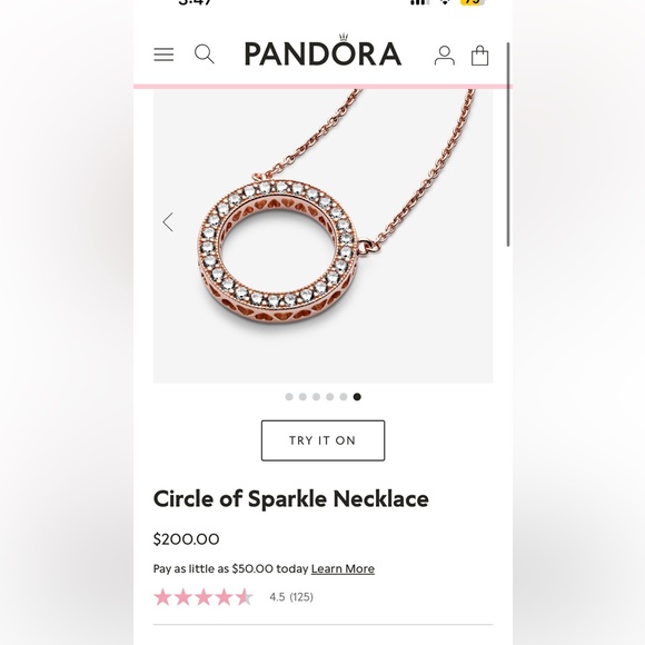 Pandora circle of sparkle necklace rose gold - Picture 3 of 3